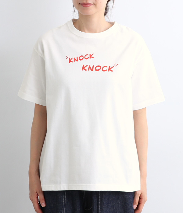 KNOCK KNOCK　プリントTシャツ(B・ホワイト)