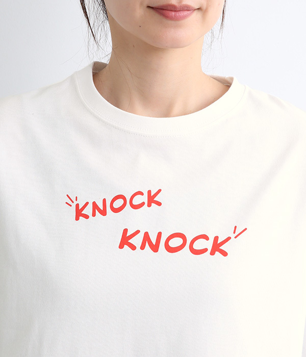 KNOCK KNOCK　プリントTシャツ(B・ホワイト)