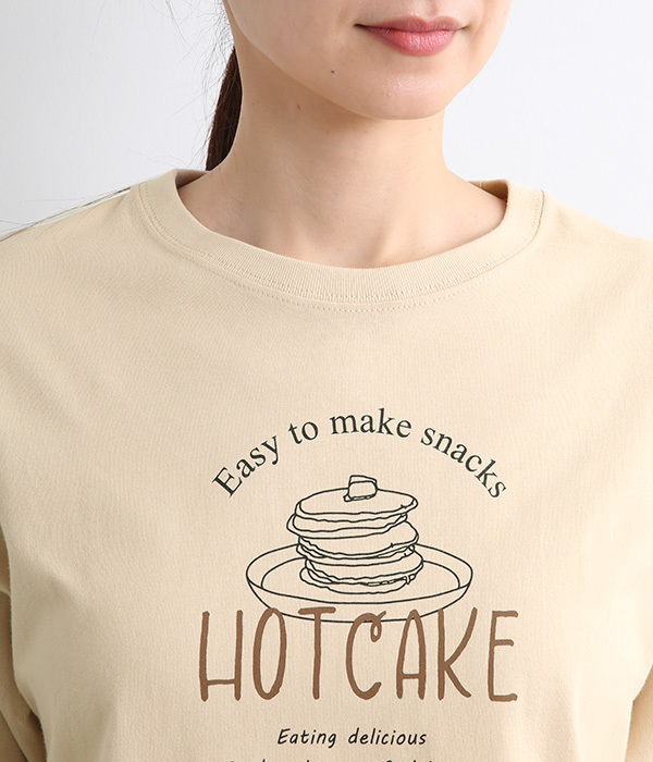 HOT CAKE　プリントTシャツ(B・ホワイト)