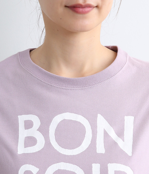 BON SOIR　プリントTシャツ(A・スモークパープル)
