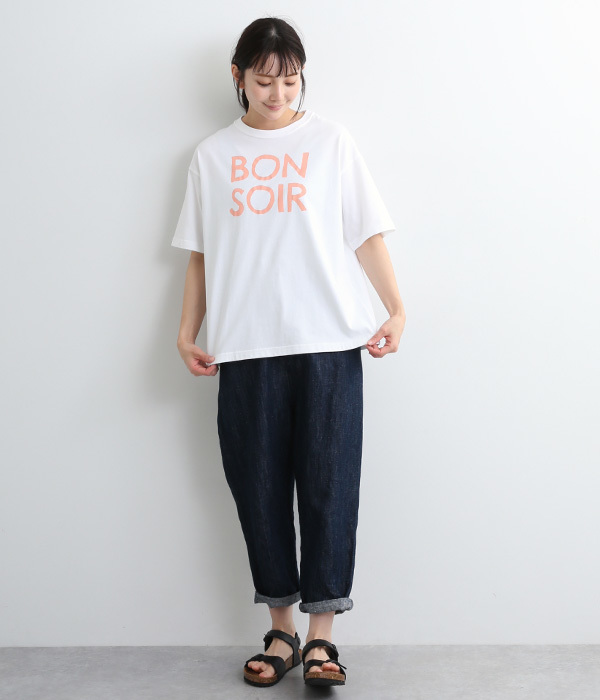 BON SOIR　プリントTシャツ(B・ホワイト)