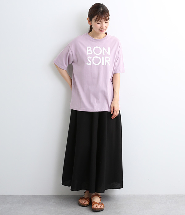 BON SOIR　プリントTシャツ(B・ホワイト)