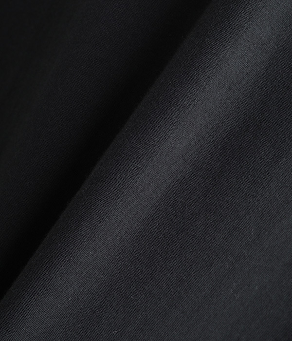 オーガニックコットンカットソークルーネック8分袖Tシャツ(A・ブラック)
