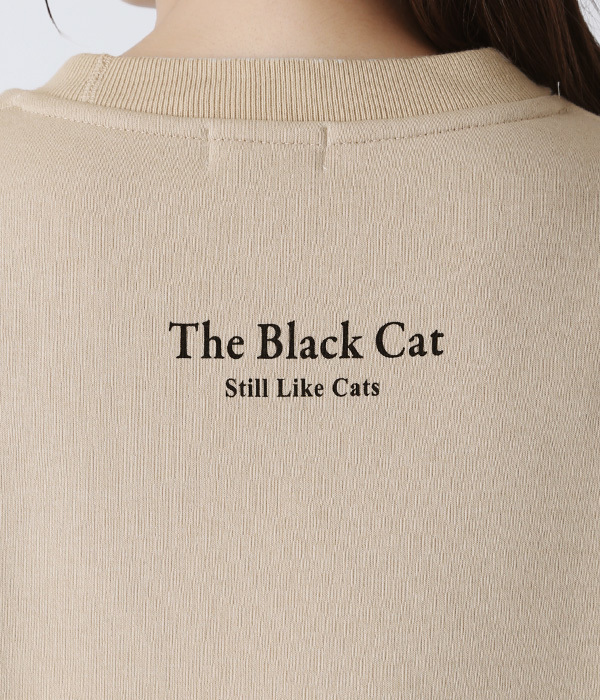 スウェットシャツ　「Black Cat」(ベージュ)