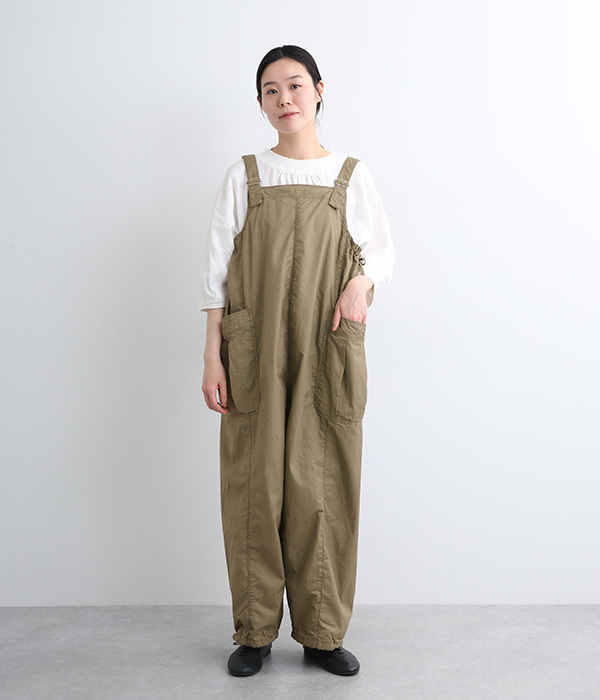 コットン綾ダンプコルドンサロペット(B・オリーブ)