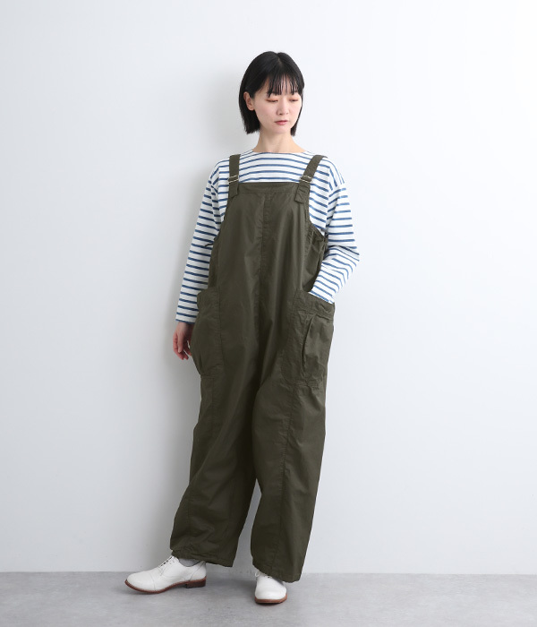 コットン綾ダンプコルドンサロペット(B・オリーブ)