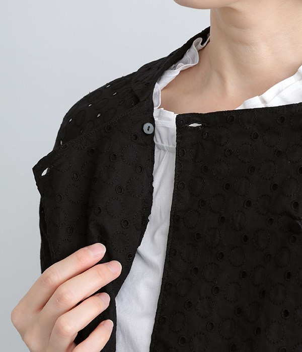 サークル刺繍ジャケット(B・ブラック)