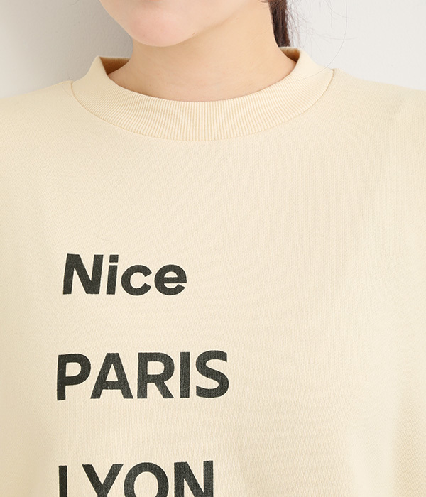 セントラル裏毛 フリースプリントプルオーバー Nice PARIS…(C・ネイビー)