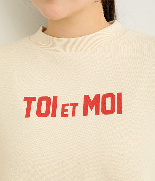 セントラル裏毛 フリースプリントプルオーバー TOI ET MOI(A・アイボリー)