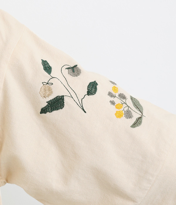 コットンさらさら天竺2way花刺繍カーディガン(C・ネイビー)