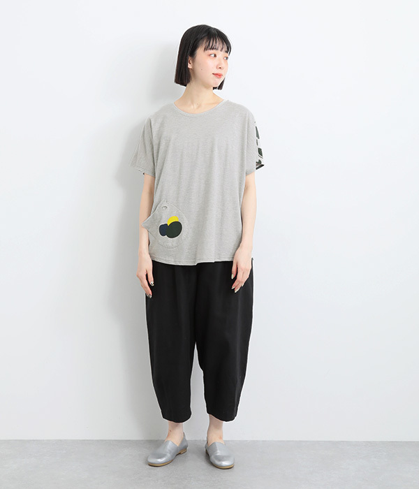 コットンお絵描きフルーツプリントＴシャツ(B・ネイビー)