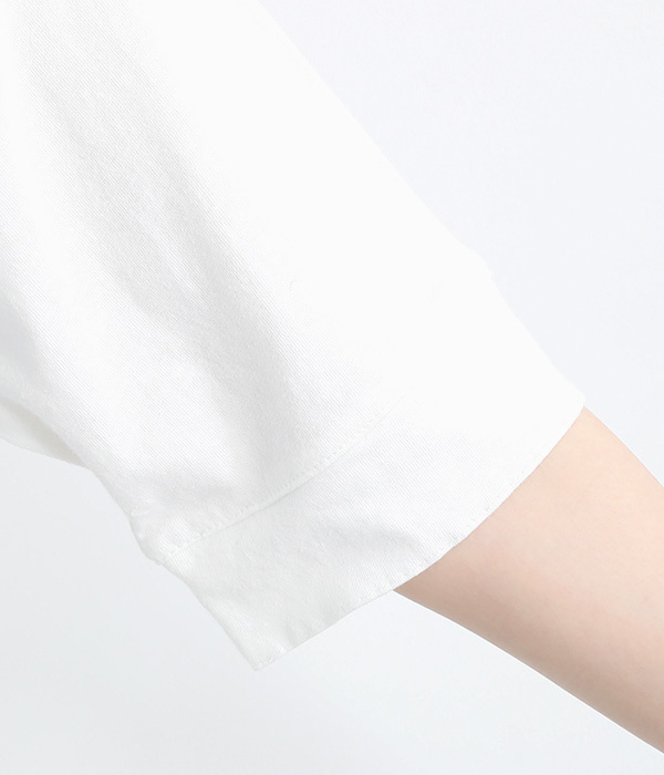 コットンリネン天竺どこにいるのかな刺繍Ｔシャツ(C・グリーン)