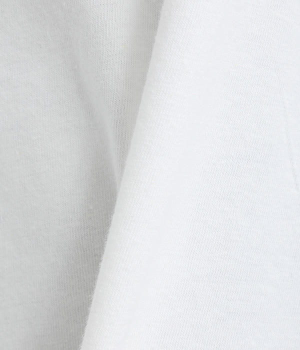 コットンリネン天竺異素材パッチワークＴシャツ(A・ホワイト)