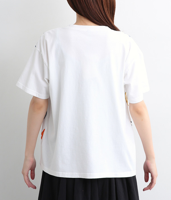 北欧プレート刺繍Tシャツ(A・ホワイト)