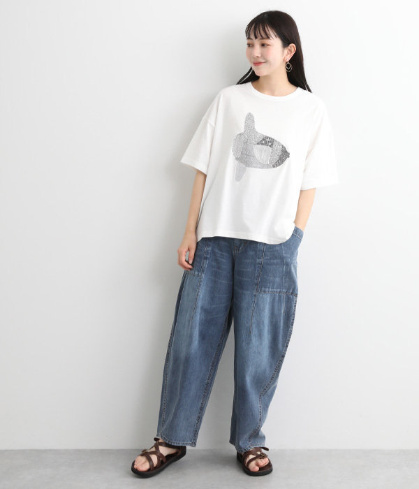 マンボウ刺繍Tシャツ(A・ホワイト)