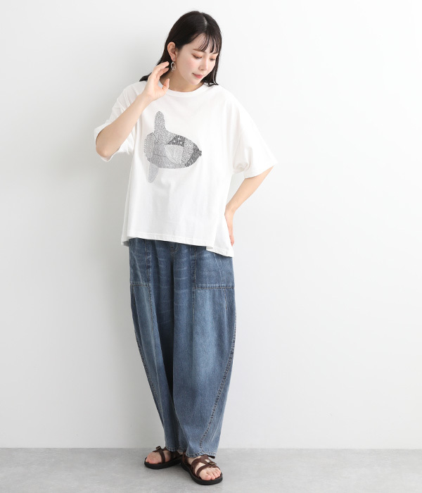 マンボウ刺繍Tシャツ(A・ホワイト)