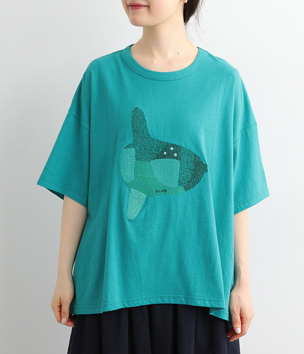 マンボウ刺繍Tシャツ(B・グリーン)