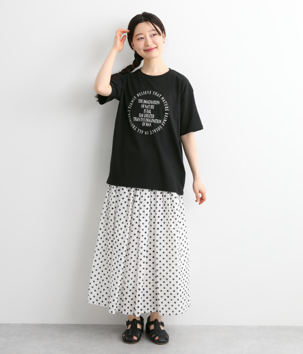 バイオ天竺円ロゴTシャツ(C・ブラック)