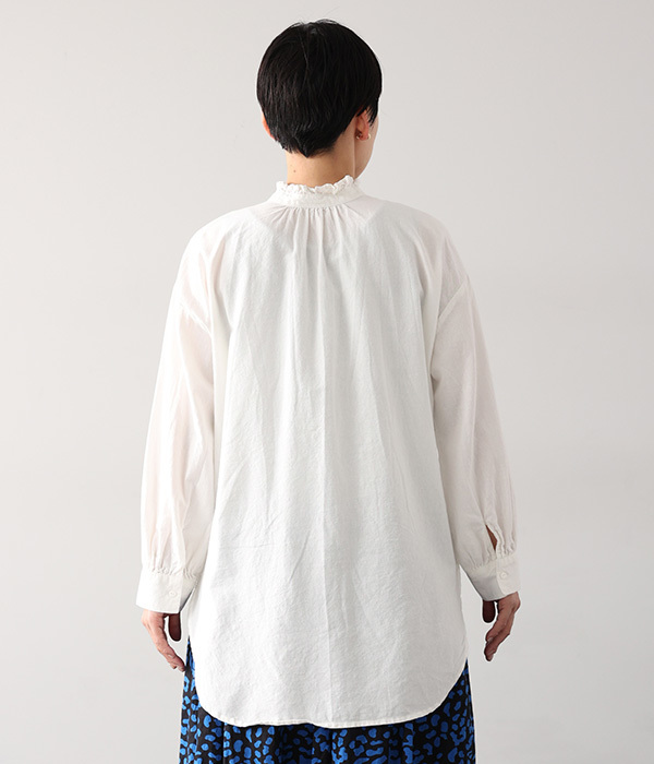 シャリシャリオックスフリルビッグシャツ(A・ホワイト)