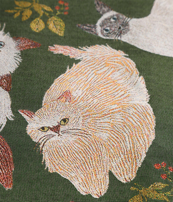 Matsuo Miyuki Cushion cover(A・Cat&Leaf)