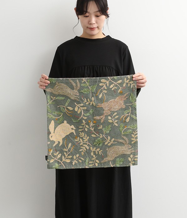 Matsuo Miyuki Cushion cover(A・Cat&Leaf)