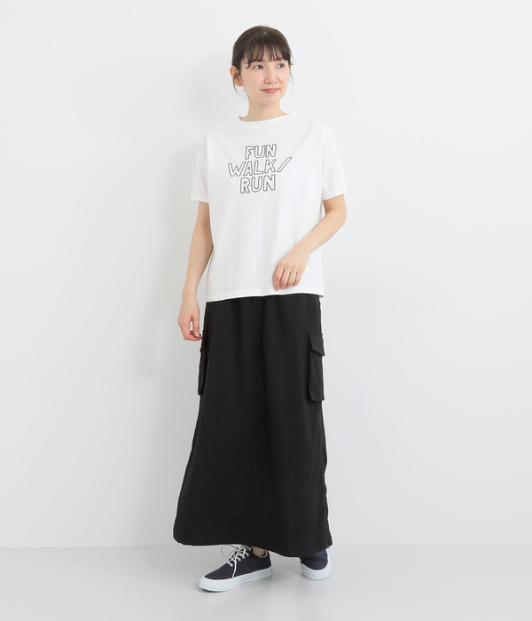 ドライタッチストレッチカーゴドロストスカート(A・アイボリー)