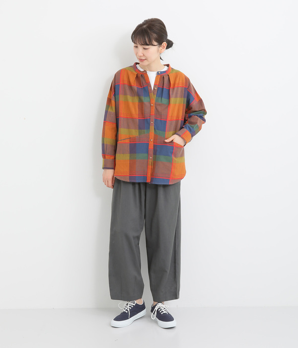 コットンリネン タックパンツ(B・チャコール)