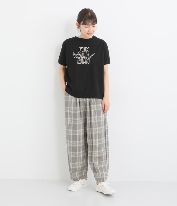 コットンリネン タックパンツ(B・チャコール)