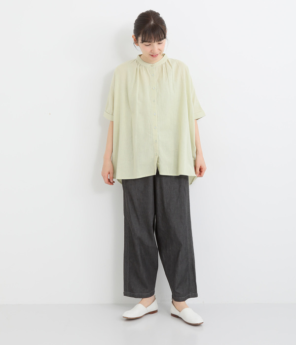 5.5ozデニム ピンタックパンツ(B・ネイビーデニム)