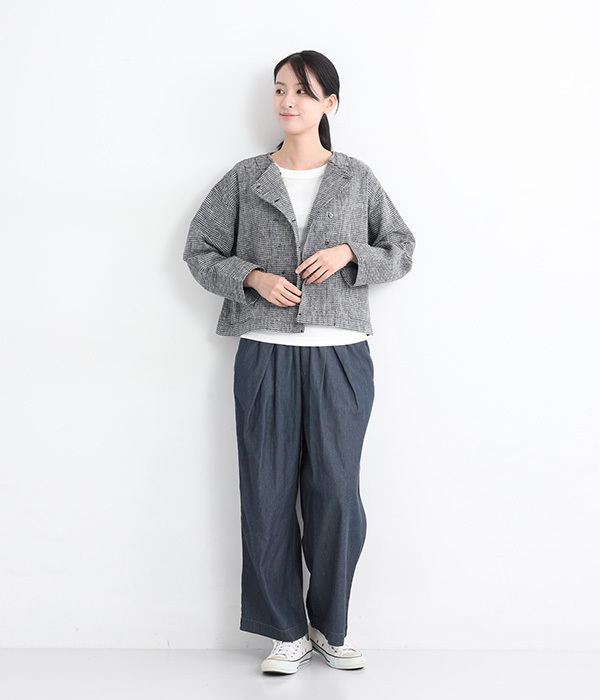 ライトオンスデニムタックパンツ(A・ネイビー)