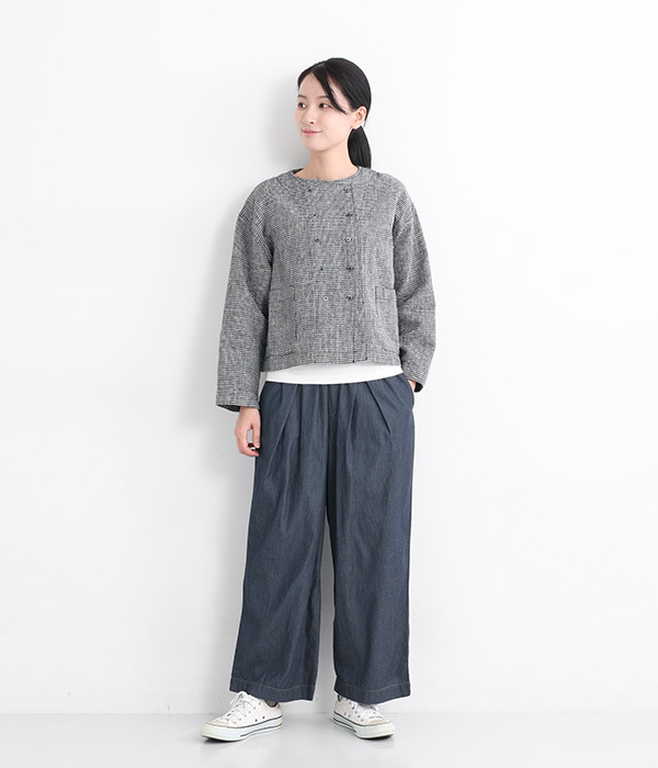 ライトオンスデニムタックパンツ(A・ネイビー)