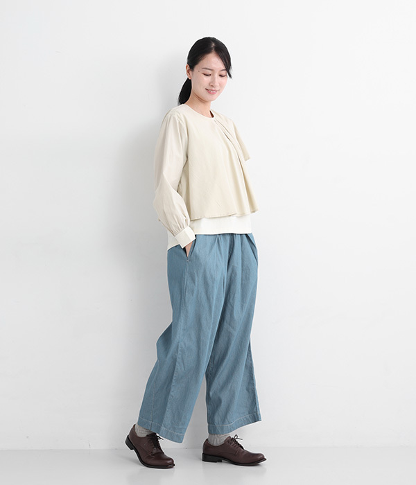 ライトオンスデニムタックパンツ(A・ネイビー)