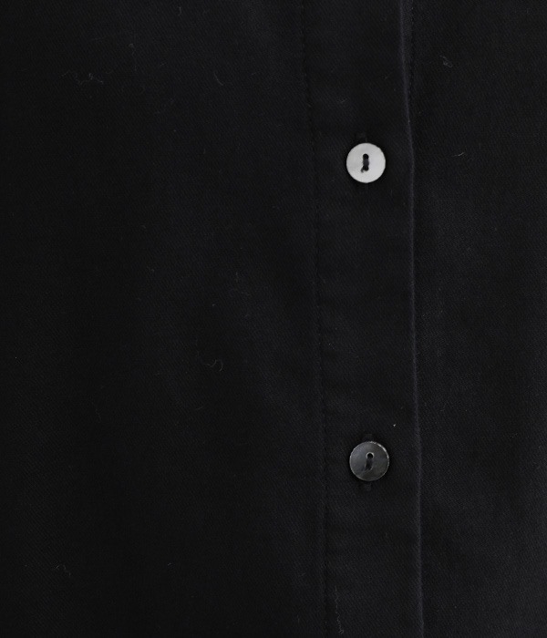 コットンビエラバンドカラーシャツ(B・ブラック)
