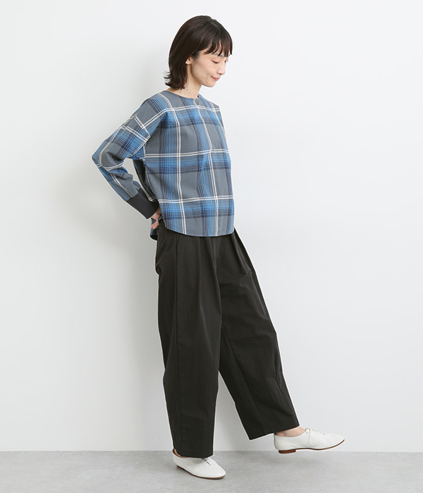 コットンナイロンバイオタックワイドパンツ(D・ブラック)