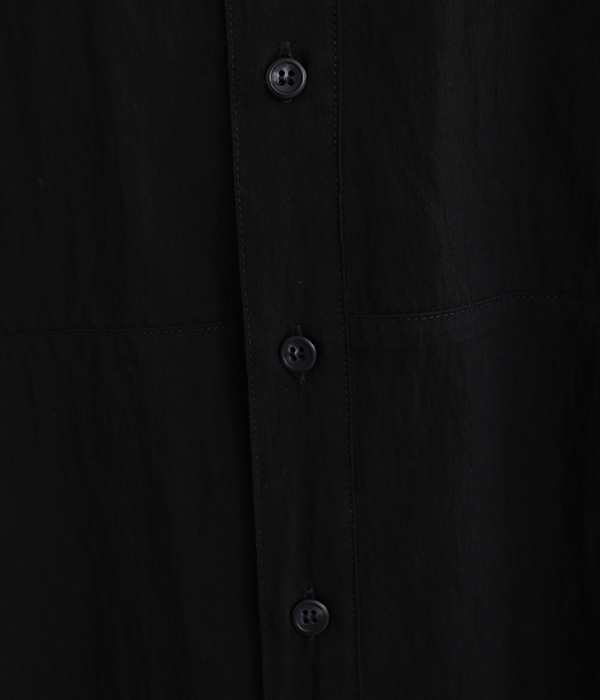ナイロンレーヨンツイルヨークチュニックシャツ(D・ブラック)