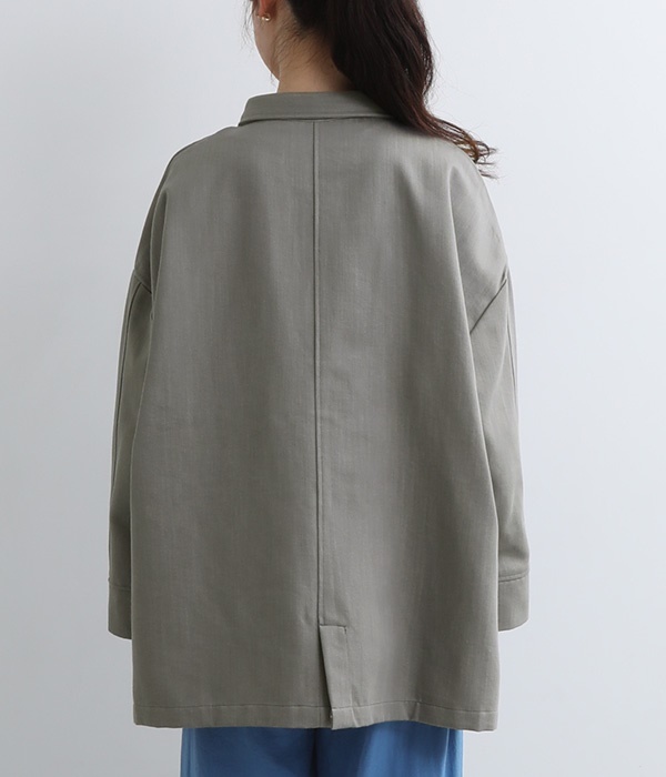 コットンポリスラブバイオシャツジャケット(B・グレー)