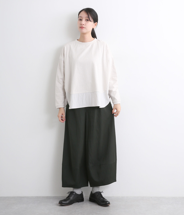 レーヨンナイロンツイルバルーンパンツ(A・ライトベージュ