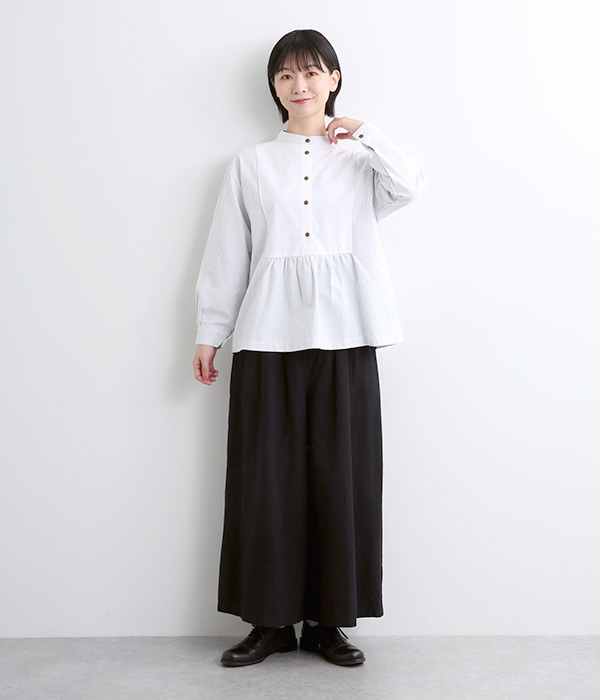 tukuroi by SUN VALLEY】コットンリネン平織ワイドパンツ(B