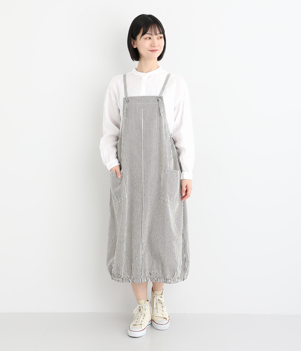 リネン平織日本製品染胸ポケット付きシャツ(I・ネイビー)
