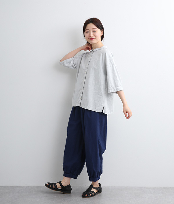 オックス日本製品染タックパンツ(B・ディープブルー)