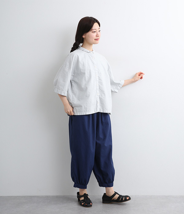 オックス日本製品染タックパンツ(B・ディープブルー)