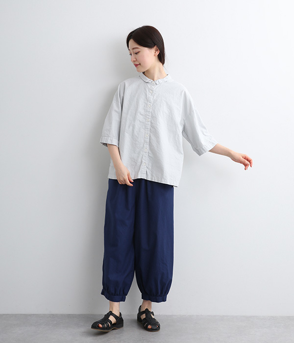 オックス日本製品染タックパンツ(B・ディープブルー)