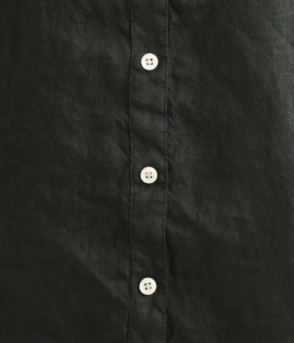 フレンチリネンスタンドカラーシャツ(E・ブラック)