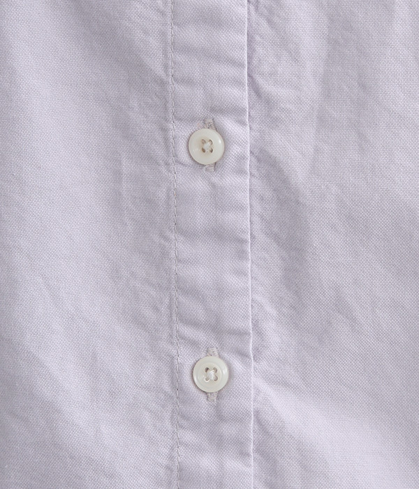 オックス日本製品染　スタンドカラー裾タックチュニック(B・ラベンダー)