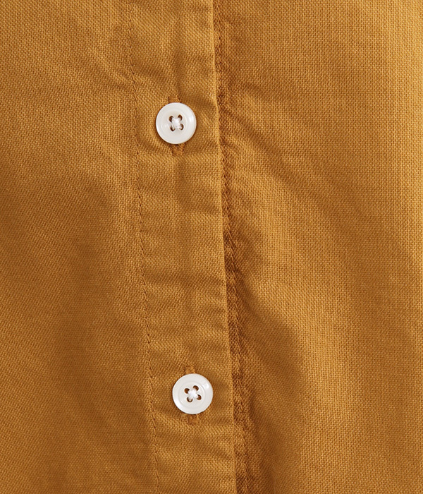 オックス日本製品染　スタンドカラー裾タックチュニック(C・オレンジ)