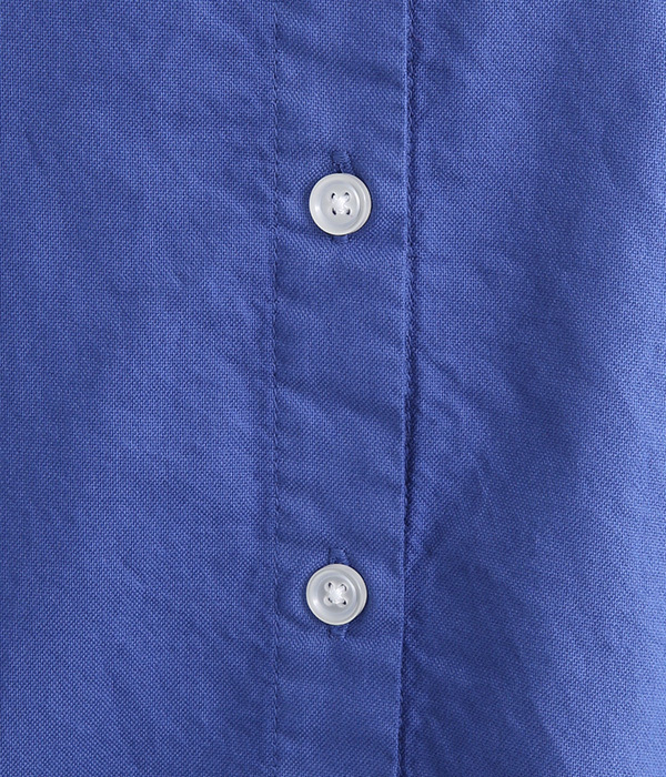 オックス日本製品染　切替5分袖シャツワンピース(B・ブルー)