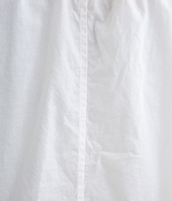 コットンローン　日本製品染め　フリル襟ボリューム袖プルオーバー(A・オフホワイト)
