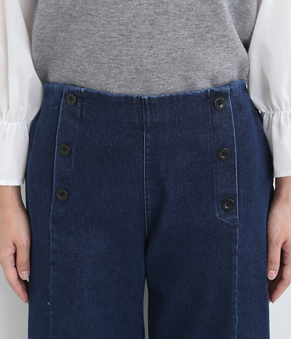 サルエルパンツ メンズ デニム レディース ストレッチ メンズ