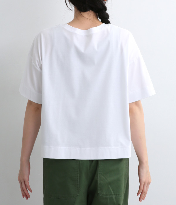 コットンスムースシルケットワイドTシャツ(A・オフホワイト)
