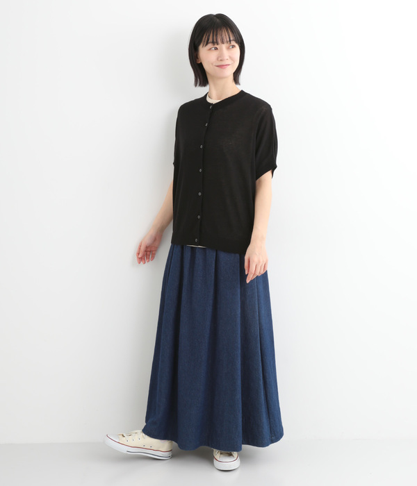 天竺表編みドルマンニットカーディガン(C・クロ)